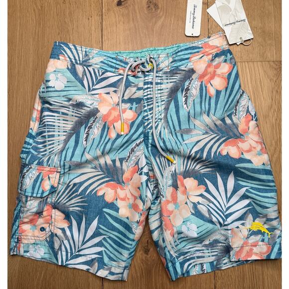 NWT Tommy Bahama Baja Jungle Royale Men's Mesh Swim Trunks with Pockets SMALL - Picture 1 of 8